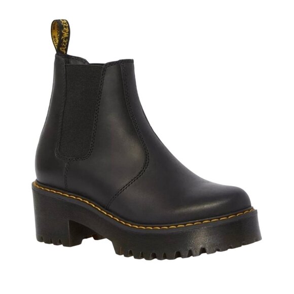 Dr. Marten’s Rometty Black Leather Boot Women 8 - Picture 1 of 9